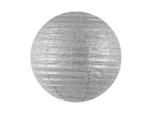 Glitzer-Laterne, silber, 45cm