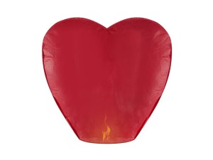 Laterne Herz, rot, 37 x 93 x 95cm