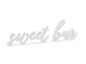 Holzaufschrift Sweet bar, weiß, 37x10cm