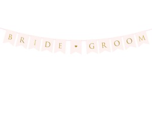 Banner Bride Groom, hellrosa, 15 x 155 cm