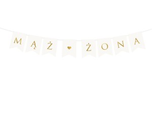 Banner Mąż Żona, weiß, 15 x 110 cm