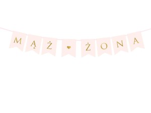 Banner Mąż Żona, rosa, 15 x 110 cm