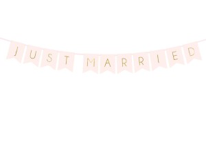 1 Bannergirlande - Just Married - Rosa