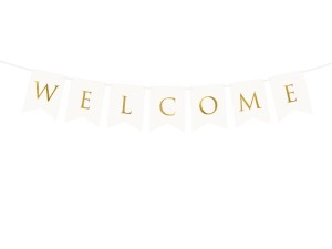 Banner Welcome, weiß, 15 x 95 cm