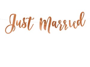 Banner Just Married, roségold, 20x77cm