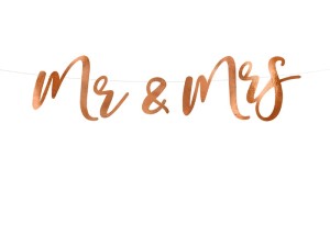 Banner Mr & Mrs, roségold, 16,5x68cm