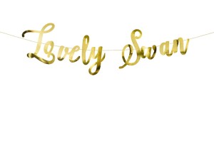 Banner Lovely swan, gold, 64x21,3cm