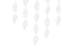 1 Papiergirlande - 3m - Crepe Fringe - Weiß