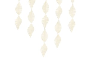 Quasten-Girlande aus Krepppapier, hellcreme, 3m