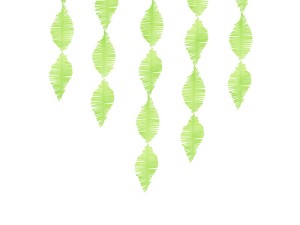 Quasten-Girlande aus Krepppapier, apfelgrün, 3m