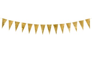 Flaggen-Girlande, gold, 2,15 m