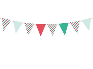 1 Wimpelgirlande - 1,3m - Merry Xmas