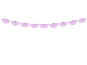 Seidenpapier-Girlande Rosetten, lavendel, 3m
