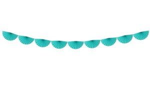 Seidenpapier-Girlande Rosetten, malachit, 3m