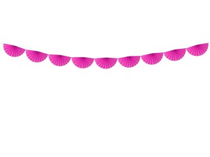 Seidenpapier-Girlande Rosetten, dunkelrosa, 3m