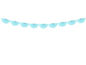 Seidenpapier-Girlande Rosetten, hellblau, 3m