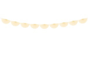 Seidenpapier-Girlande Rosetten, hellcreme, 3m