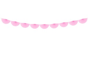 Seidenpapier-Girlande Rosetten, hellrosa, 3m