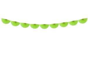 Seidenpapier-Girlande Rosetten, apfelgrün, 3m