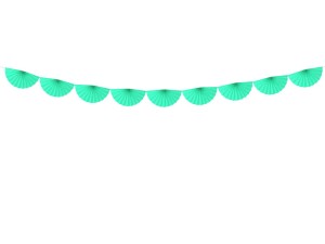 Seidenpapier-Girlande Rosetten, hellmint, 3m