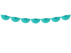 Seidenpapier-Girlande Rosetten, malachit, 3m