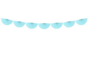 Seidenpapier-Girlande Rosetten, hellblau, 3m