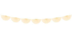 Seidenpapier-Girlande Rosetten, hellcreme, 3m