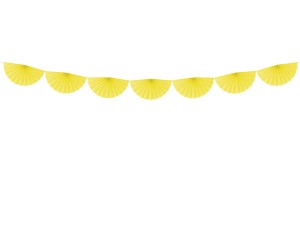 Seidenpapier-Girlande Rosetten, gelb, 3m