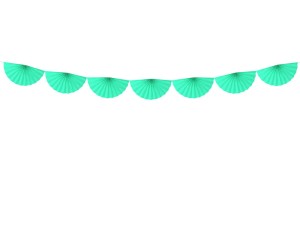 Seidenpapier-Girlande Rosetten, hellmint, 3m