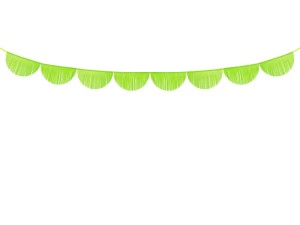 Quasten-Girlande aus Seidenpapier, apfelgrün, 3m