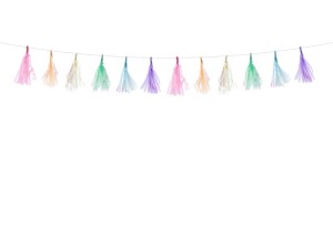 Quasten-Girlande, Mix, 1,2 m