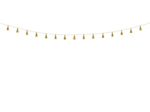 Stoffgirlande mit Quasten, gold, 1,9 m