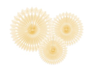 Dekorative Rosetten, hellcreme, 20-30cm (1 VPE / 3 Stk.)