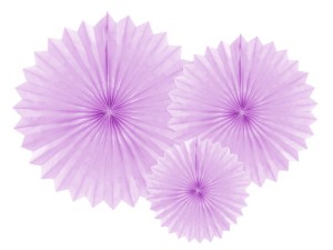 Dekorative Rosetten, lavendel, 20-40cm (1 VPE / 3 Stk.)