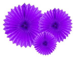 Dekorative Rosetten, lila, 20-40cm (1 VPE / 3 Stk.)