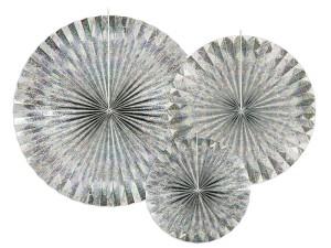 Dekorative Rosetten, holografisch (1 VPE / 3 Stk.)