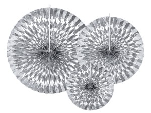 Dekorative Rosetten, silber (1 VPE / 3 Stk.)