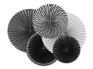 Dekorative Rosetten Black&White, Mix (1 VPE / 5 Stk.)