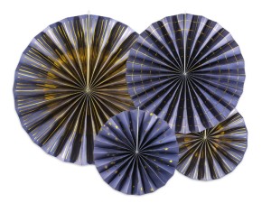 Dekorative Rosetten, marineblau (1 VPE / 4 Stk.)