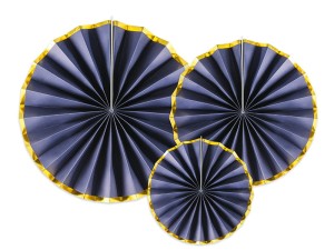 Dekorative Rosetten, marineblau (1 VPE / 3 Stk.)