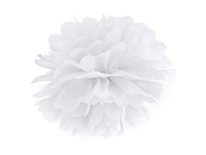 Papierpompons, weiß, 25cm