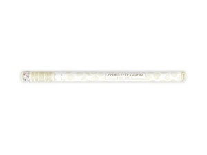 Konfettikanone mit Rosenblättern, creme, 80cm