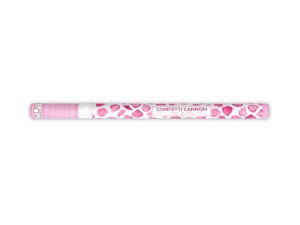 Konfettikanone mit Rosenblättern, rosa, 80cm
