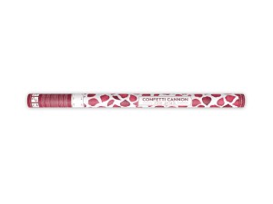 Konfettikanone mit Rosenblättern, bordeauxrot, 80cm