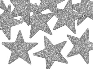 8 Glittersterne - Silber