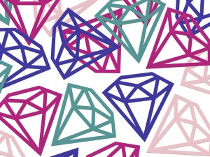 Konfetti Diamanten, Mix (1 VPE / 12 Stk.)