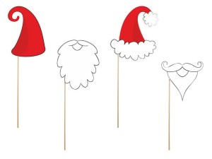 Foto Requisiten Set Weihnachtsmann (1 Pk. / 4 St.)