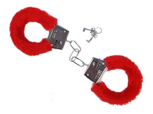 Handschellen mit Plüsch, rot