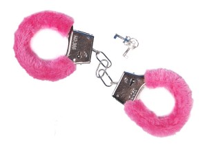 Handschellen mit Plüsch, Rosa