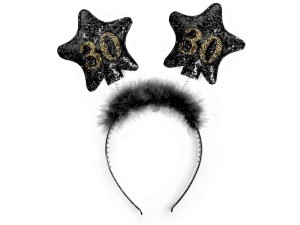 Stirnband mit Sternen 30, schwarz